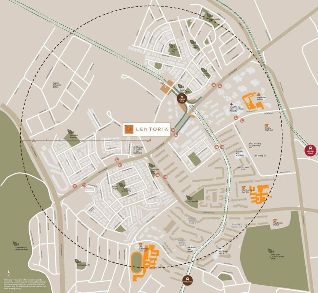 Lentoria Location Map of Neighbourhood within 1KM Radius