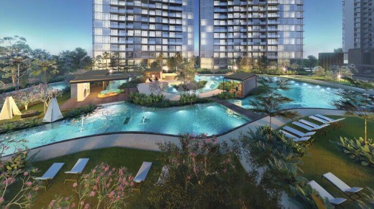 %customfield(project_name)% Parc Esta Condo Lagoon Pool 2