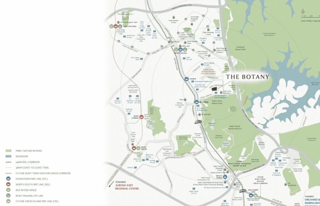 The Botany Brochure location map