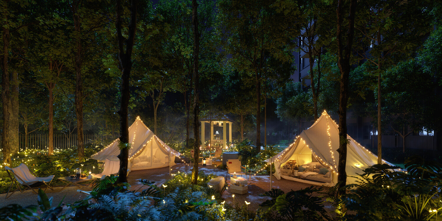 Lentor Mansion Artists Impression Forest Camp Glamping